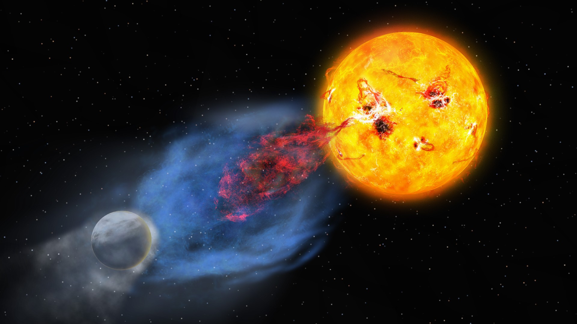 若い惑星環境を揺るがす巨大フレアの多温度噴出現象 | 京都大学岡 山天文台