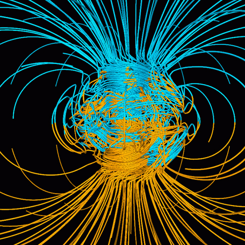 地球の磁場 Credit: NASA-Earth's Inconstant Mangtic Field