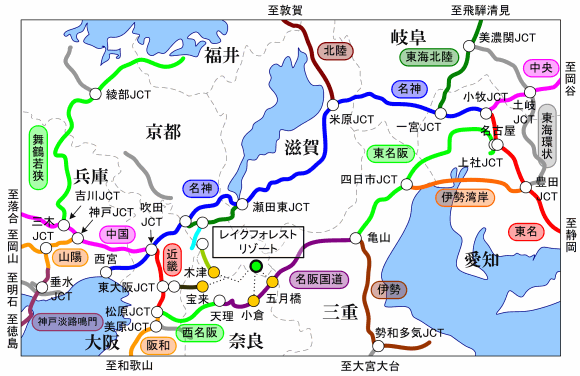 関西・中京圏高速道路図