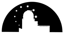 京都大学宇宙会ロゴマーク: 星と天文ドーム